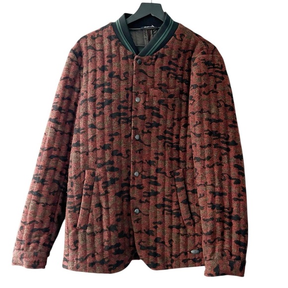 Scotch & Soda Camo Print Jacket Size Large Red Quilted - Picture 1 of 11